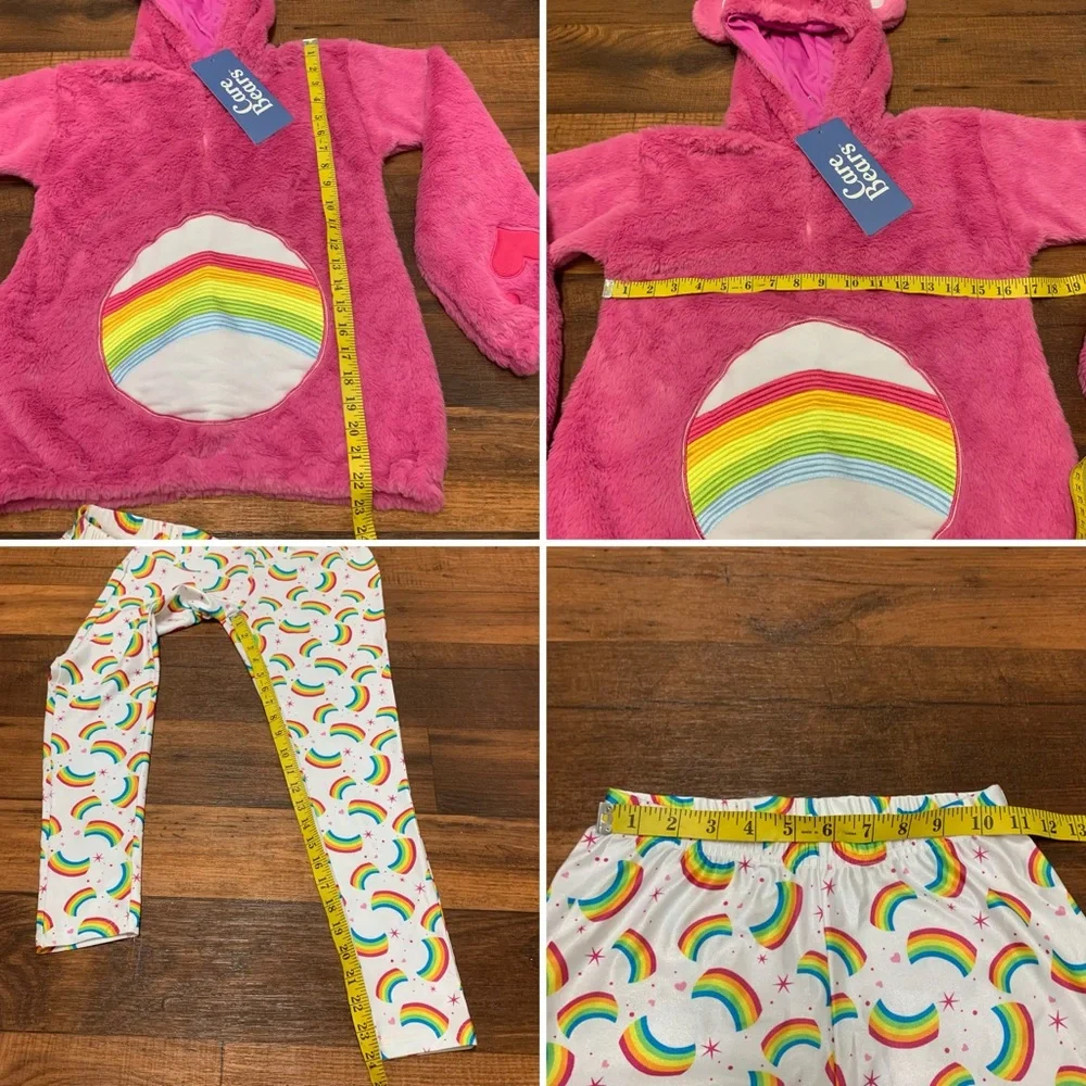 Care Bears Deluxe Cheer Pink Bear Tween Hoodie With Leggings Girls Size M